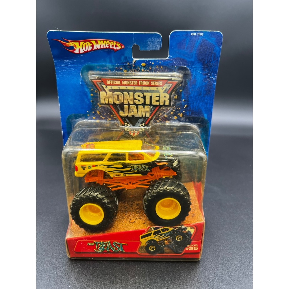 Hot Wheels Monster Jam The Beast Yellow Truck 2005 #25 Die-Cast 21572 NEW